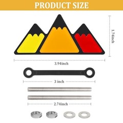 Tri-Color Car Emblem for Mesh Gille,Waterproof Car Emblems and Badges Orange