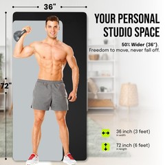 Extra Wide Yoga Mat for Men (72″L x 36″W x 1/4″ Thick) Non Slip Fitness & Exe…
