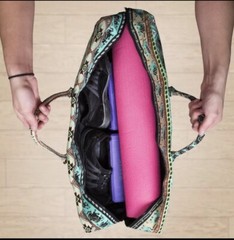 Yogi Path Yoga Mat and Gym Bag – Patterned Duffle Bag with Zipper and Pocket