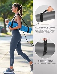 Yoga Mat Carrier Strap Adjustable Thick Wide Cotton Strap for Easy Mat Carrying