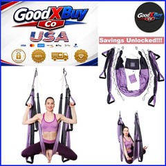 Aerial Yoga Swing Set – Inversion Hammock & Trapeze Kit – Grey-Lilac