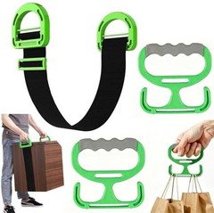 Lifting Moving Straps and 2PACK Grocery Bag Carrier Handle,1-Person Adjustable