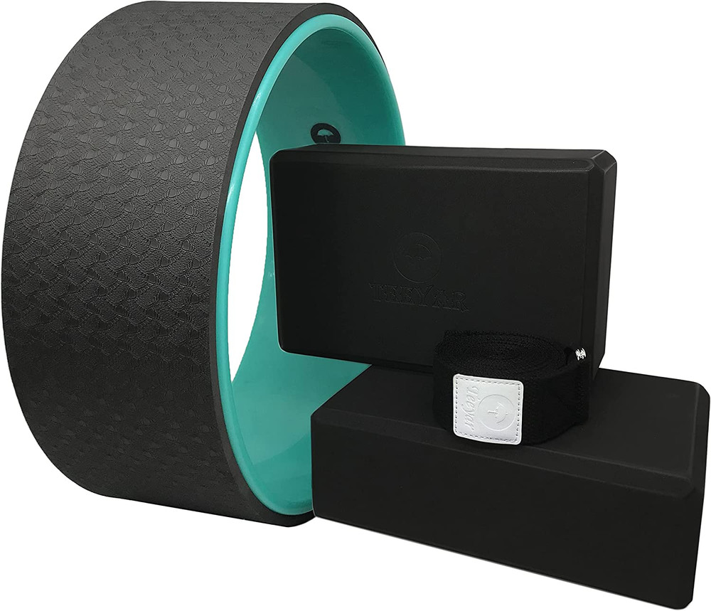 Yoga Wheel and Yoga Blocks Strap Set – Strong Yoga Wheel 32X13Cm + 2 Yoga Blocks