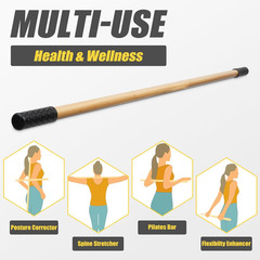 Bamboo Stretch Yoga Stick 5ft/149 cm Flexibility Stick for Physical Therapy…