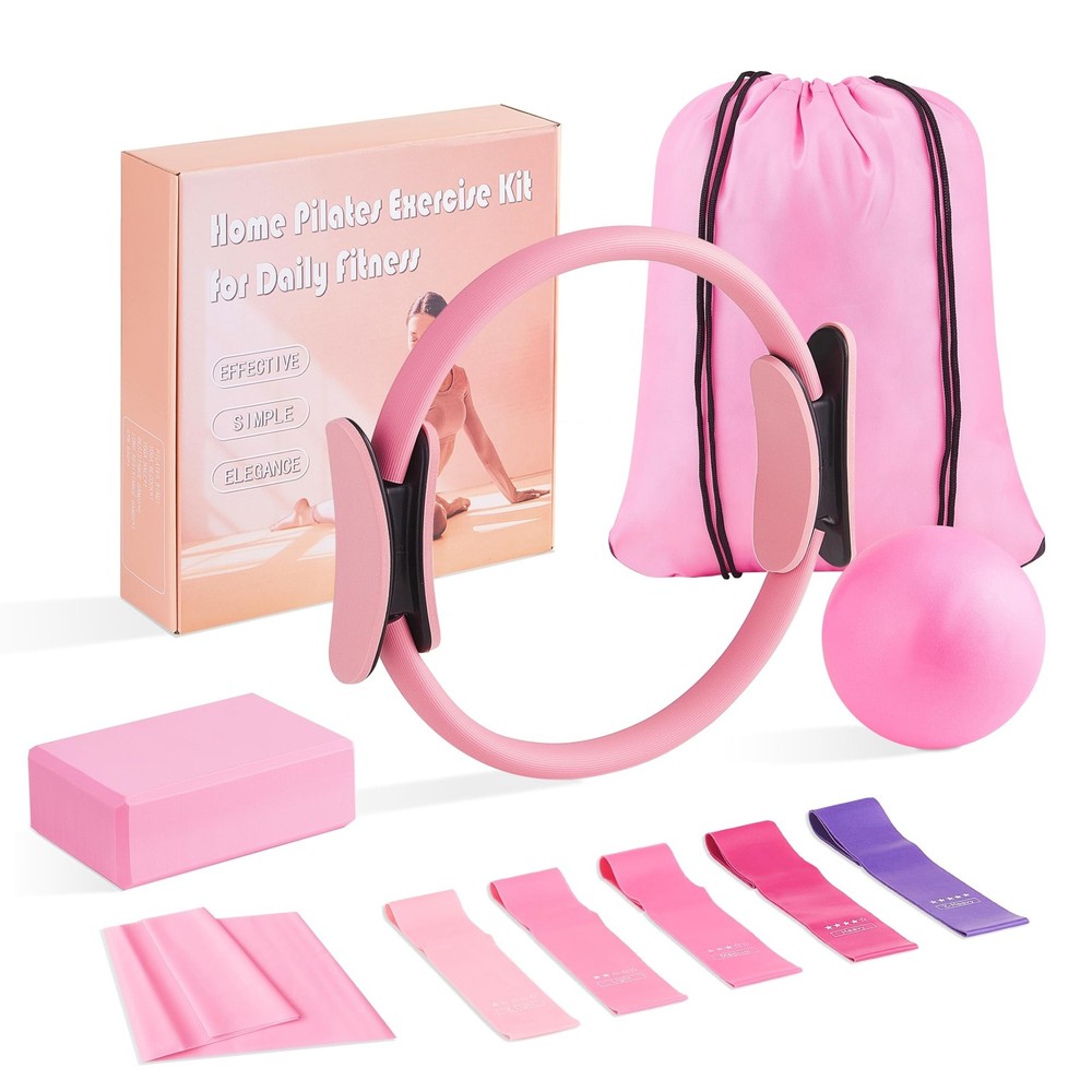 10 Pcs Pilates Equipment Present Pilates Ring Set with Yoga Ring Ball Stretch…