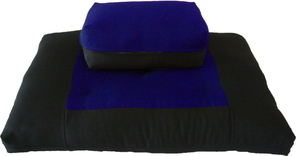 Zafu Zabuton Meditation Yoga Posture Exercise Cushions, Sit Kneel Royal/Black