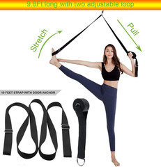 Stretching Strap with Door Anchor & Resistance Band – Improve Leg Stretch Flexib