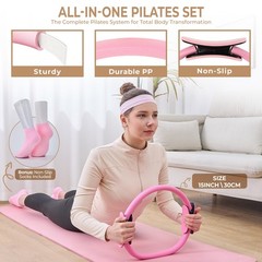Pilates Kit for – 16PCS Home Pilates Workout Kit for Beginners, Pilates Ring …