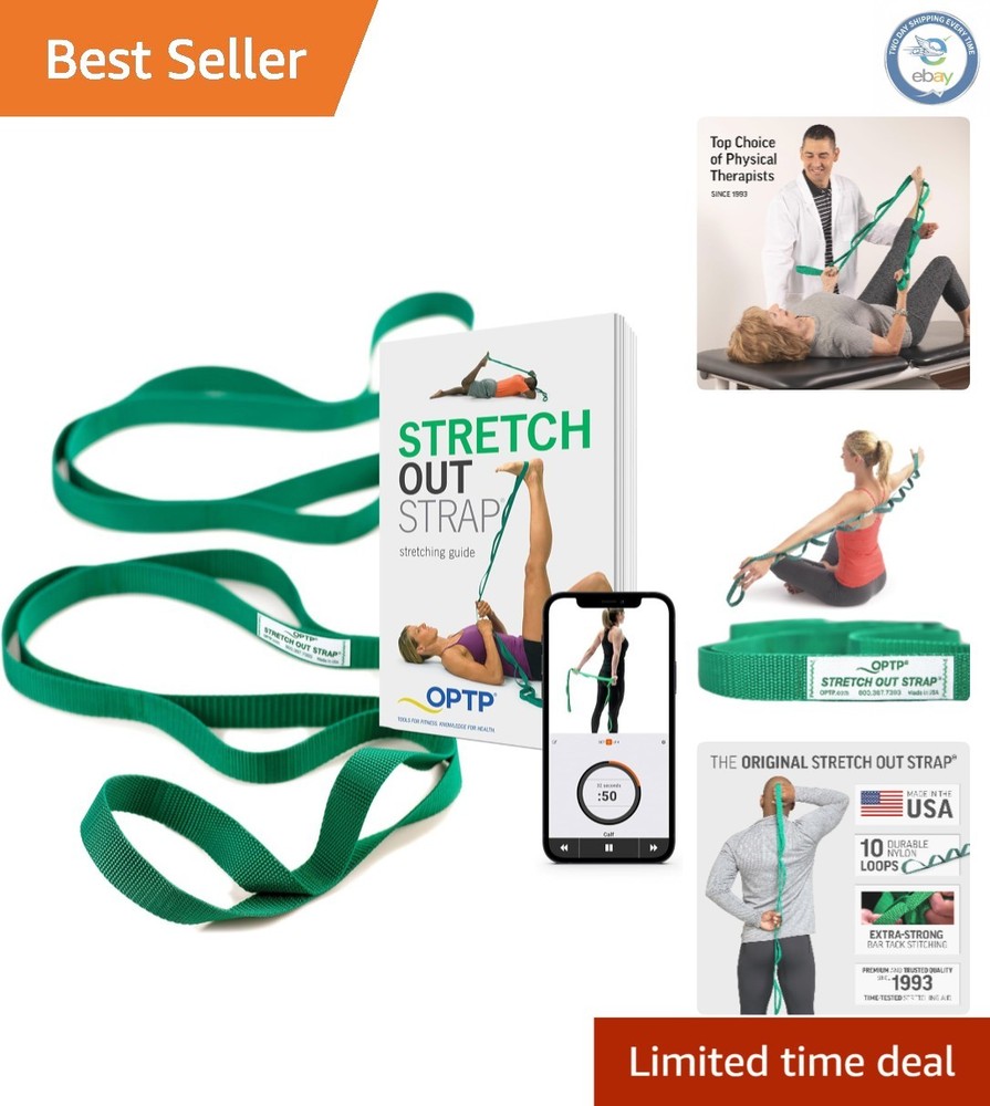 6′ Stretch Out Strap with Exercise Guide for Enhanced Flexibility
