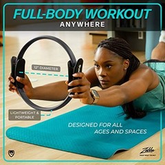 Pilates Ring – 12″ Magic Circle W/Dual Grip, Foam Pads for Inner Thigh Workout,