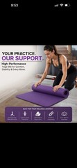 LOKÄTSE HOME Ribbed Foam Yoga Mat 66 x 25 in Purple or Pink or Blue