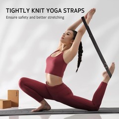 2 Cork Yoga Blocks 8ft Strap Set for Fitness & Stretching