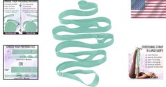 Yoga Stretching Strap 10 Loops Non-Elastic Leg Physical Therapy Rehab Green