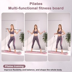 Pilates Board Reformer 6-In-1 Multifunctional Foldable Home Gym Ab Trainer Pink