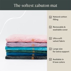 Mindful & Modern Zabuton Meditation Mat – Cotton Filled Yoga and Velvet – Pink