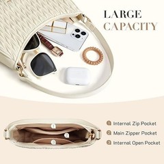 Shoulder Bag for Women Small Purse Trendy Clutch Hobo Bag 4-beige【quilted】