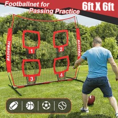 6×6 Ft Football Nets for Throwing,Football Target,Quarterback 6ft x 6ft, red
