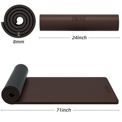 Yoga Mat Thick (8mm) Exercise Mat Non-Slip Ripstop Pilates Mat for Women and …
