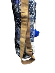 Lovestitch Boho Denim Floral Paisley Patchwork Yoga Mat Bag Carrier w/ Pouch