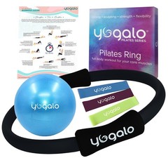 Y O Gayo Pilates Ring and Ball Set with 3 Resistance Bands – Black