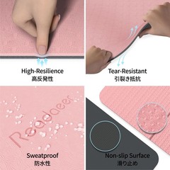 Foldable Yoga Mat for Travel, Two-Tone Yoga Mat, 6mm Thick, with Carry…