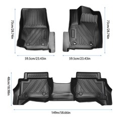 All Weather TPE Floor Liner Floor Mats Compatible With Tacoma 2024 Auto Accessor
