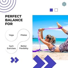 Boldfit Yoga Belt For Body Fitness Exercise Purple Color