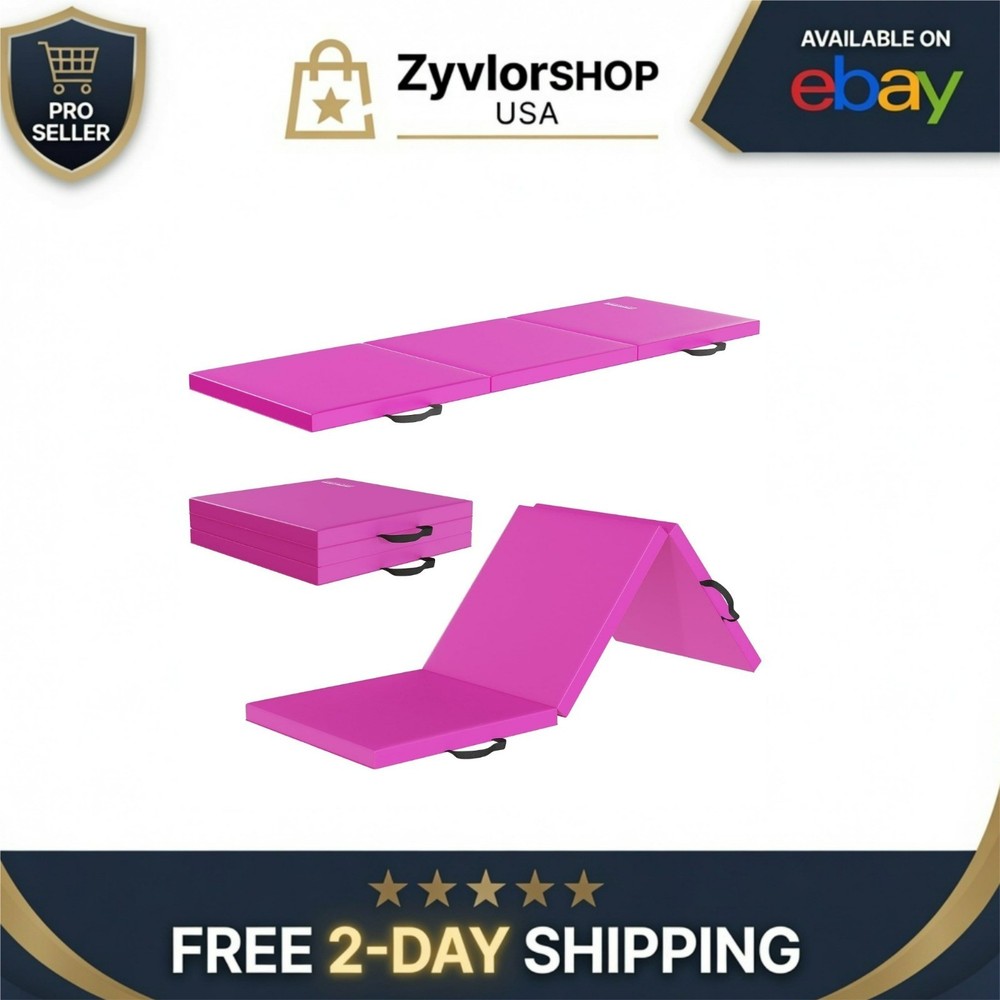 Fitvids Folding Exercise Gymnastics Mat 2’x6′ Portable Non-Slip