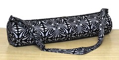 Black Floral Yoga Mat Carrier Bags Hippie Mandala Cotton Bag With Shoulder Strap
