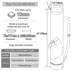 Yoga Mat Bag with Water Bottle Pocket and Bottom Wet Pocket, Exercise Yoga Ma…
