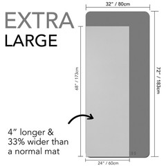 Large Exercise Mat – Extra Thick 10mm Workout Mat (72″x32″) – Non-Slip TPE Yo…