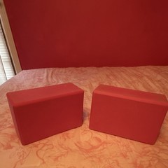 Red Foam Yoga Blocks Set of 2 for Unisex Adults Yoga Exercise Support Block Pair