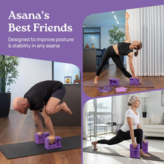 PRO Yoga Blocks | Ergonomic Yoga Block 2 Pack for Wrist Comfort and Support | EV