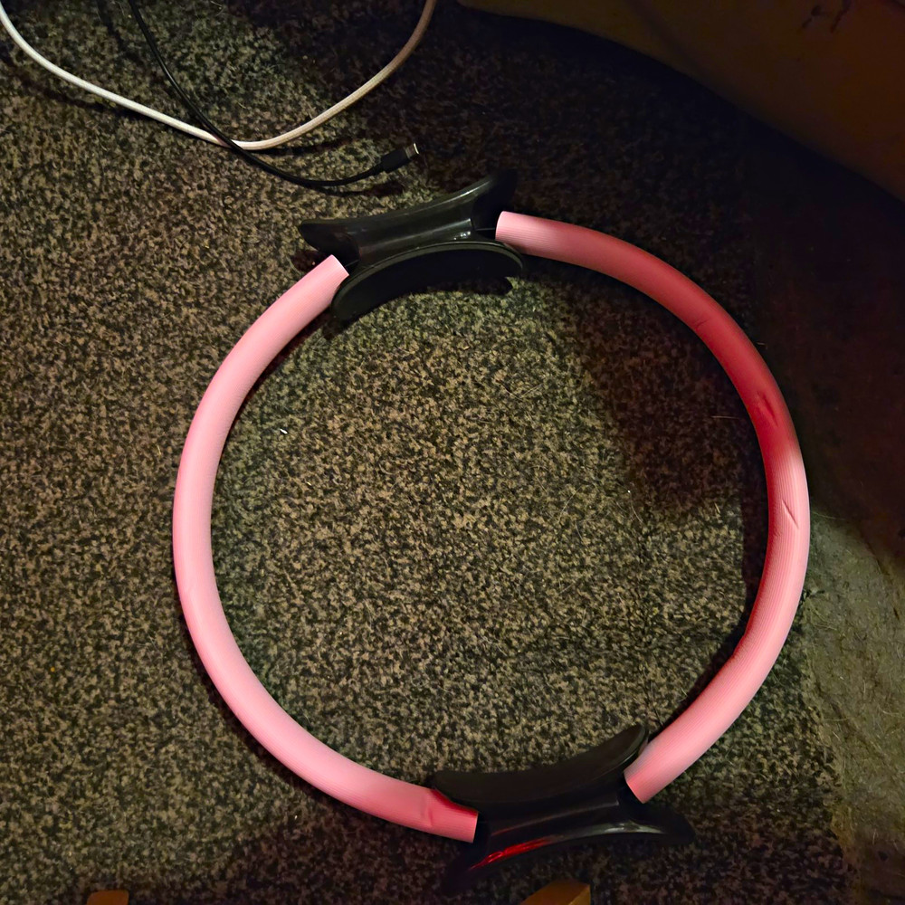 Pilates Ring Magic Circle Resistance Ring, Pink with Black Padded Handles