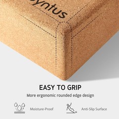 2 Cork Yoga Blocks 8ft Strap Set for Fitness & Stretching