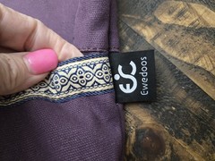 Over the Shoulder Decorative Canvas Yoga Mat Bag with pockets & ribbon trim