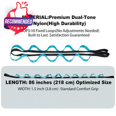 STRETCHING STRAP WITH 10 LOOPS YOGA EXERCISE BAND