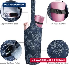 IwIeIaIrI Yoga Mat Bag for Women with Large Size Pocket and Zipper Pocket,Yoga B