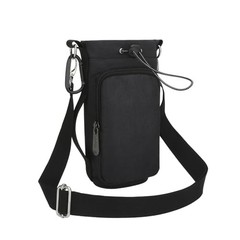 Water Bottle Carrier Bag Small Crossbody Purse Bottle Black With Phone Pocket