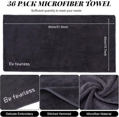 36 Pcs Microfiber Gym Towels Exercise Fitness Bulk 32 x 16 Inch Soft