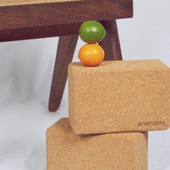 Cork Yoga Block Set– Ananday – Lot of 2 – 4″ x 6″ x 9″ Sustainable Cork NEW