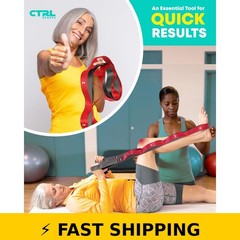 CTRL Sports Stretching Strap with Loops – Non Elastic Yoga Strap