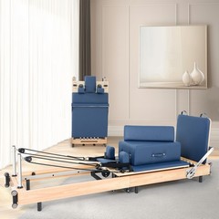 SUNYRISY Pilates Reformer Workout with Reformer Box Jump Board for Studio Gym