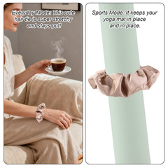 Satin Yoga Mat Scrunchie – Elastic Strap Holder for Standard Mats