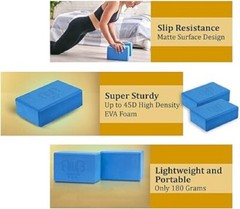 Premium Yoga Blocks Sturdy Sports Mat, Non-Slip for Pilates 2 Pack