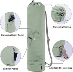 Sportsnew Yoga Mat Bag Large Capacity Drawstring Zip Adjustable Shoulder Strap