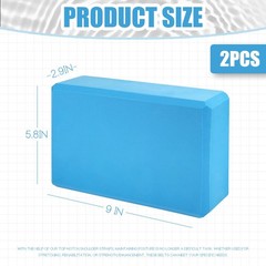 2 Pcs Yoga Blocks, 9″x6″x3″ Foam Blocks Yoga Props for Pilates Stretching and…