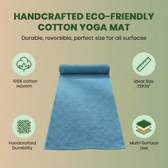 LFH Home Handmade Cotton Yoga Mat Cotton Rug For Exercise, Workout, Fitness -…