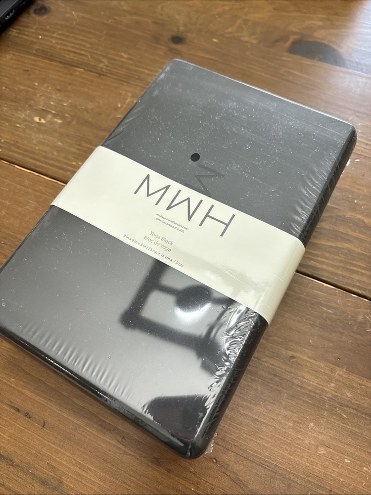 New! MWH Yoga Block Black 9″ x 6″ x 3″ Melissa Wood Health SEALED!