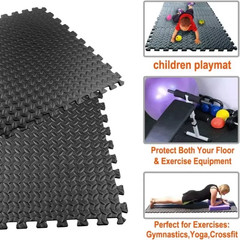 EVA Foam Gym Floor Mat 30x30cm Non Slip Interlocking Fitness US